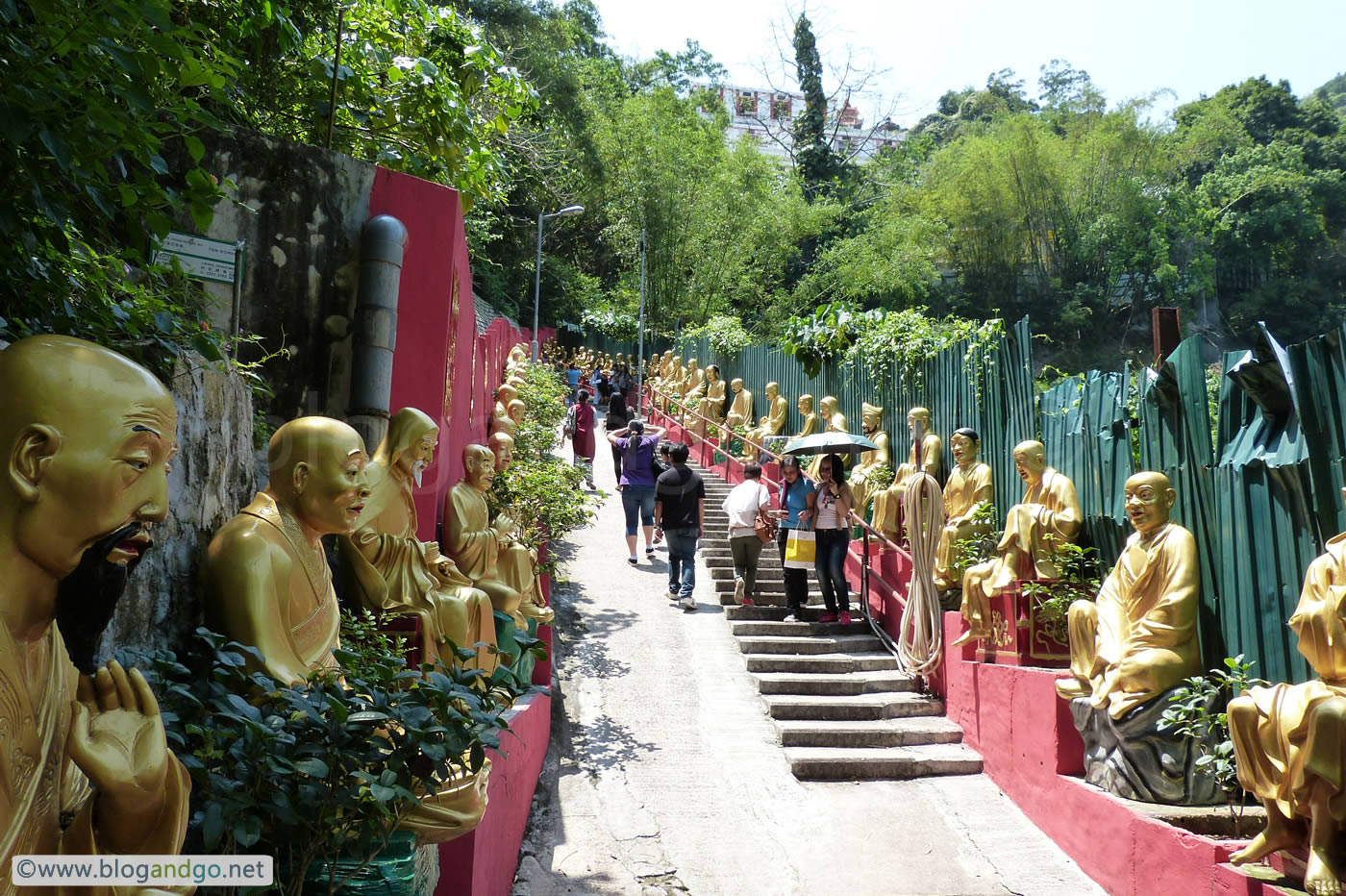 10 000 Buddhas Monastery, Sha Tin - On one of the 431 steps (22 Apr, 2012)